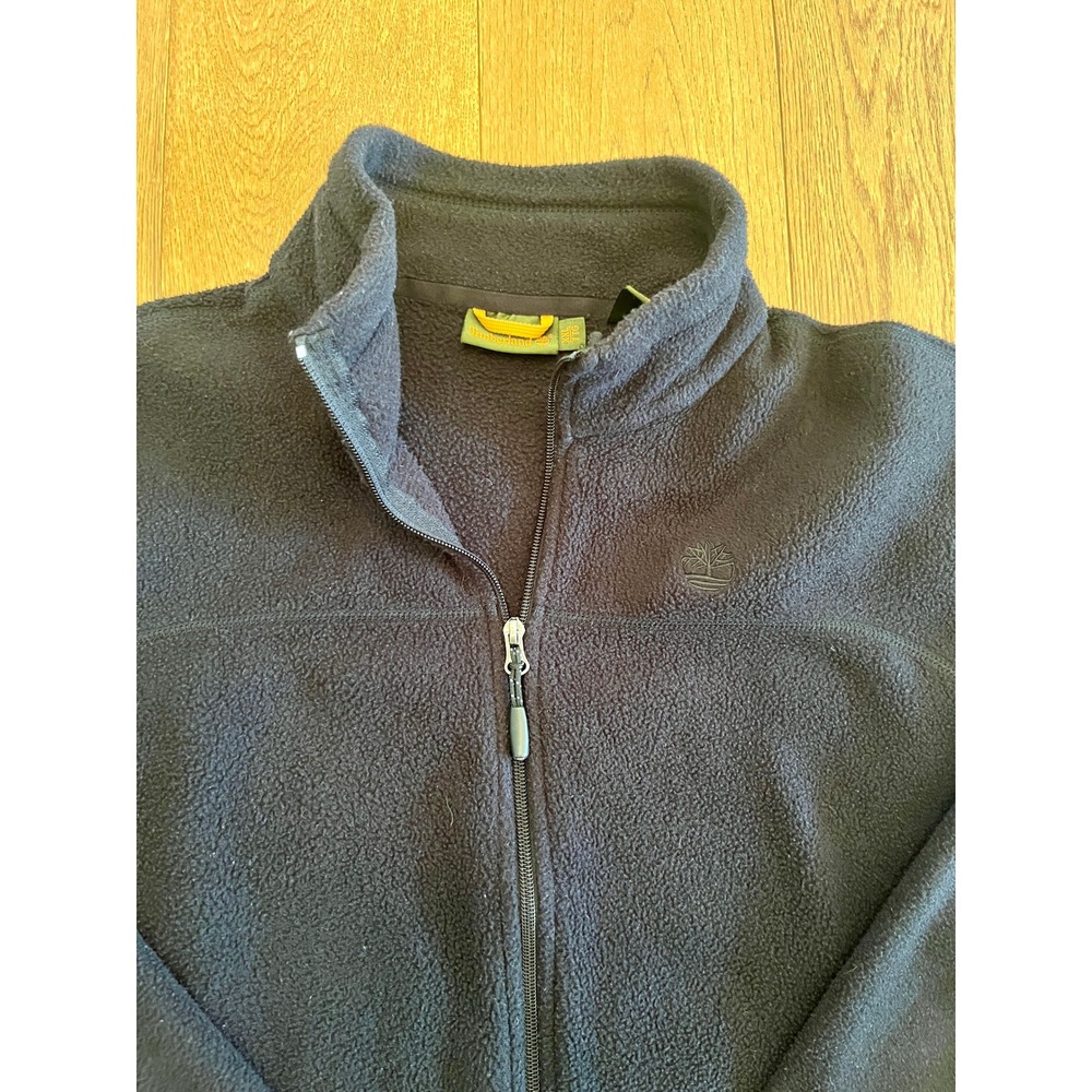 Vintage Timberland Fleece Jacket XXL Black Polartec Full Zip Winter Outerwear